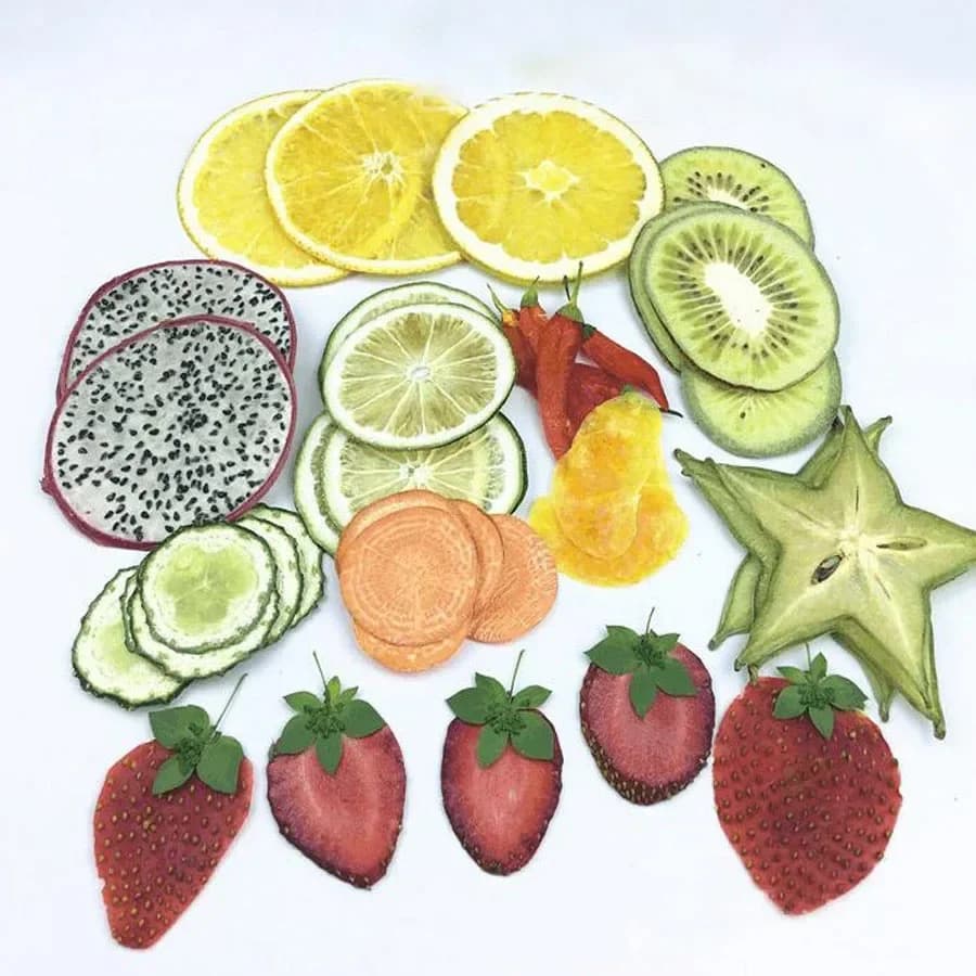 40 pz essiccato pressato Mix Exopy frutta + verdure fette pianta erbario per gioielli cornice per foto cassa del telefono segnalibro Scrapbook fai da te
