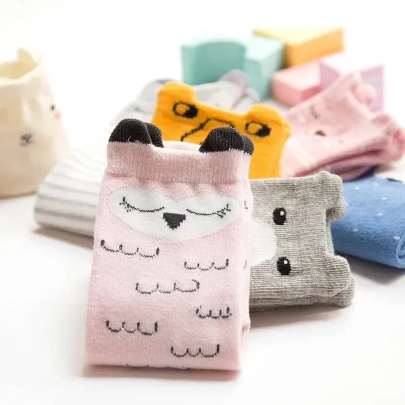 Baby Girl Boy Socks Anti Slip Cute Cartoon Cat Fox Leg Warmers Newborn Infant Warm Long Sock Newborn Toddler Knee High Sock