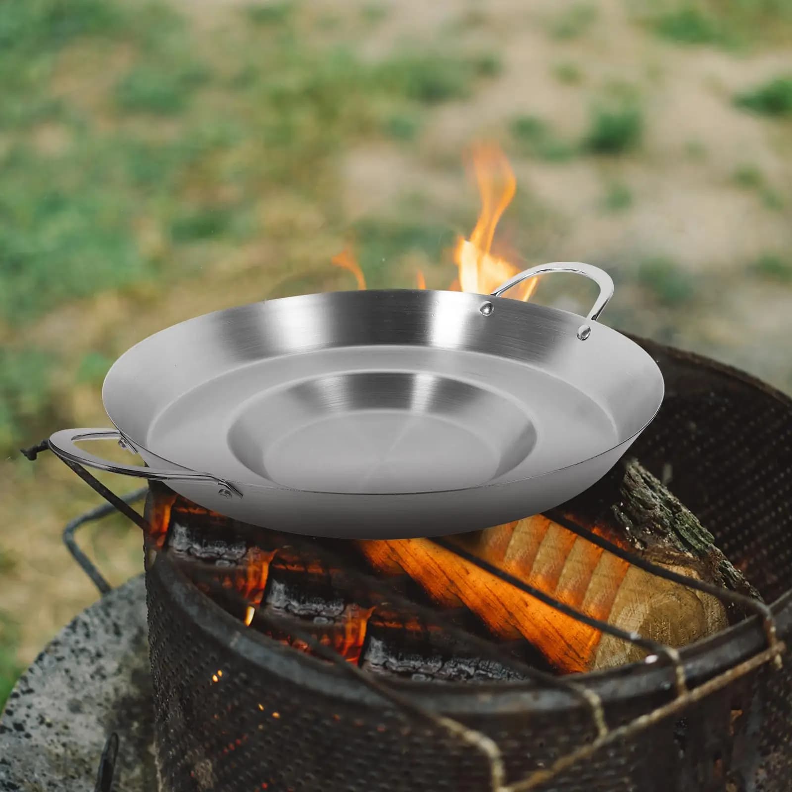 Nice Nonstick Frying Pan Stainless Steel Wok Skillet Thicken Pans Cooking Child Kitchen Cooking Small Silver Frying Skillet
