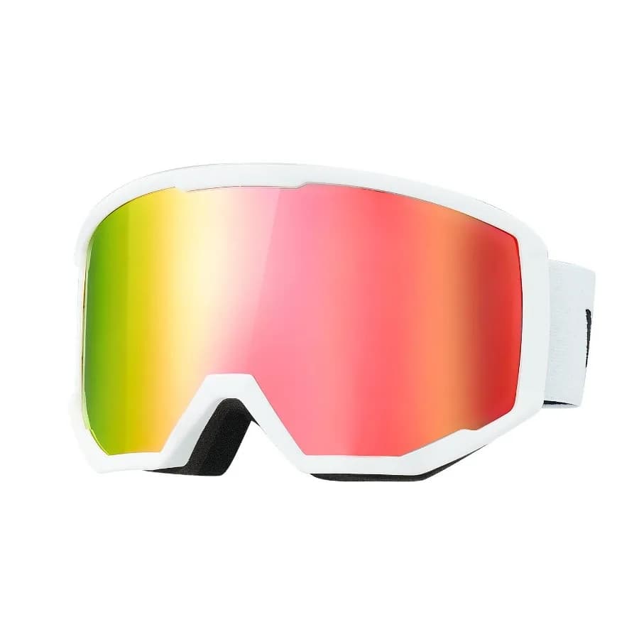 Occhiali da sci, lenti cilindriche con rivestimento Revo rosa, occhiali da neve antiappannamento OTG per uomo donna gioventù, montatura in TPU e ventilazione