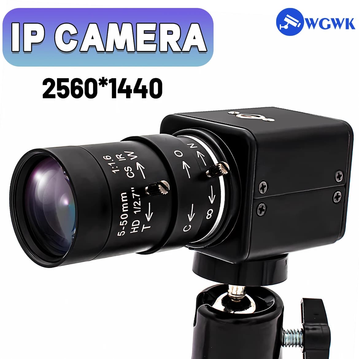 WGWK Mini Telecamera IP 2K DC12V Obiettivo CS varifocale H.265 Sicurezza HD Sorveglianza ad alta definizione Onvif P2P Sistema CCTV Webcam RJ45