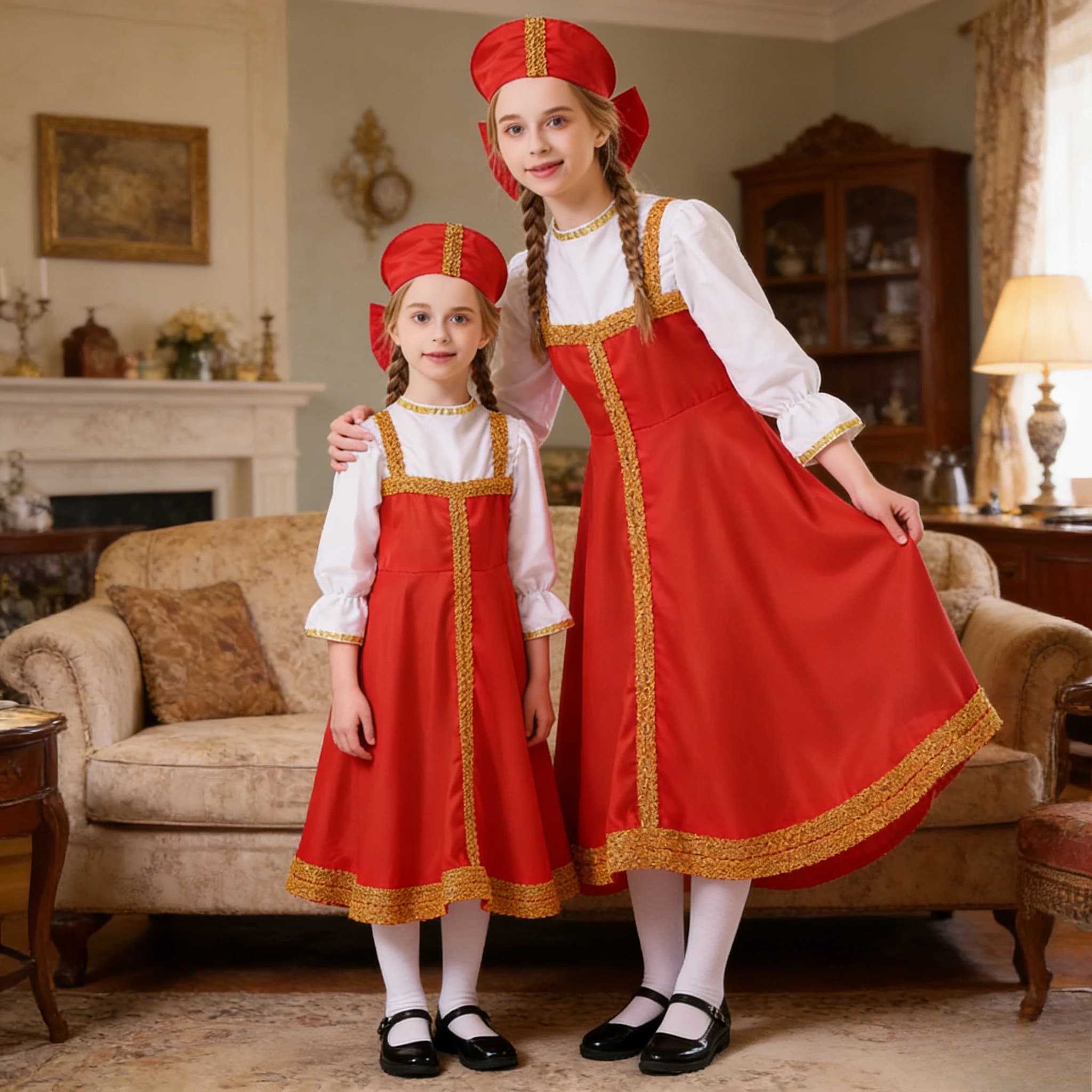 Traditional Russian-Ukrainian costume for parents and children, Ethnic dress for children and adults, Ideal for sports events, festivals and celebrations