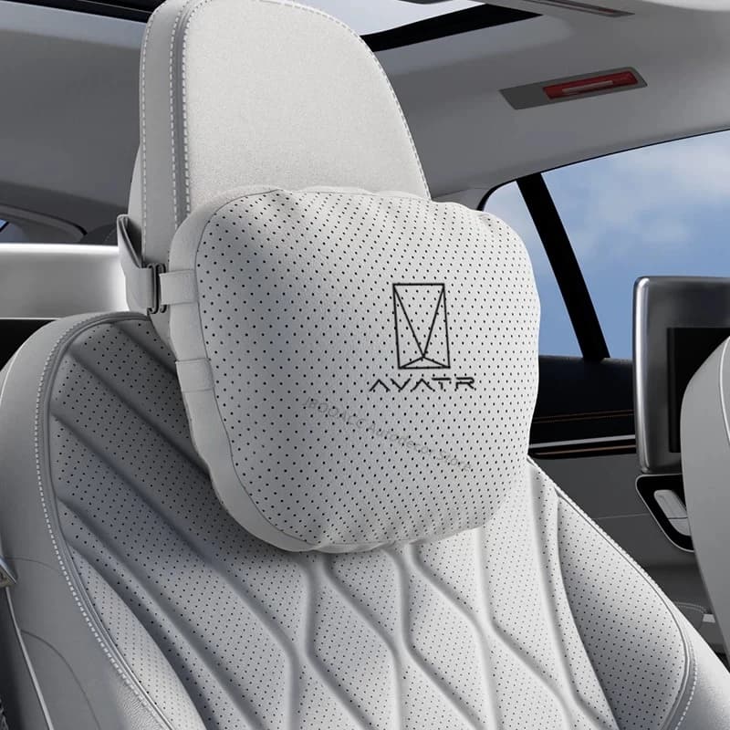 For AVATR 07 06 12 11 Car Headrest Lumbar Waist Support Nappa Suede Double-sided Head Neck Pillow Washable Interior Accessories