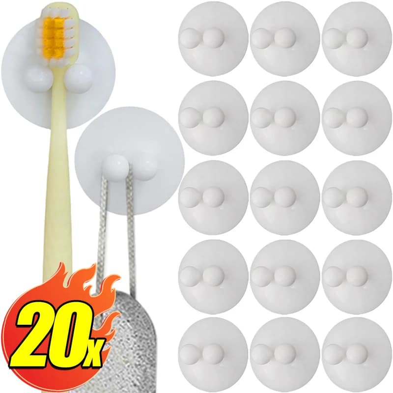 4/20x Ventosa Portaspazzolino Gancio in Silicone Porta rasoio da bagno Porta rasoio da barba da parete Mensola portaspazzolino Organizzazione