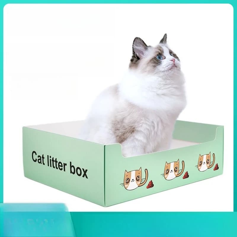 Lettiera per gatti usa e getta Lettiera per gatti in carta portatile e pieghevole per persone pigre per lanciare lettiere per gatti intorno