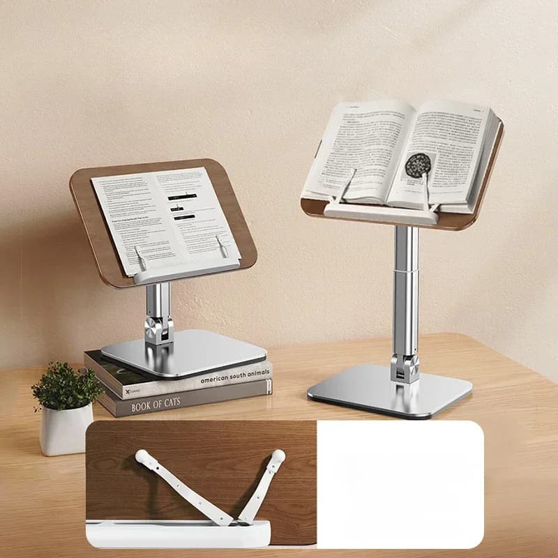 Supporto per lettura di libri Oatsbasf Supporto per tablet regolabile in altezza da 9-12 pollici Supporto per iPad da tavolo 180 ° Supporto per laptop ad angolo regolabile