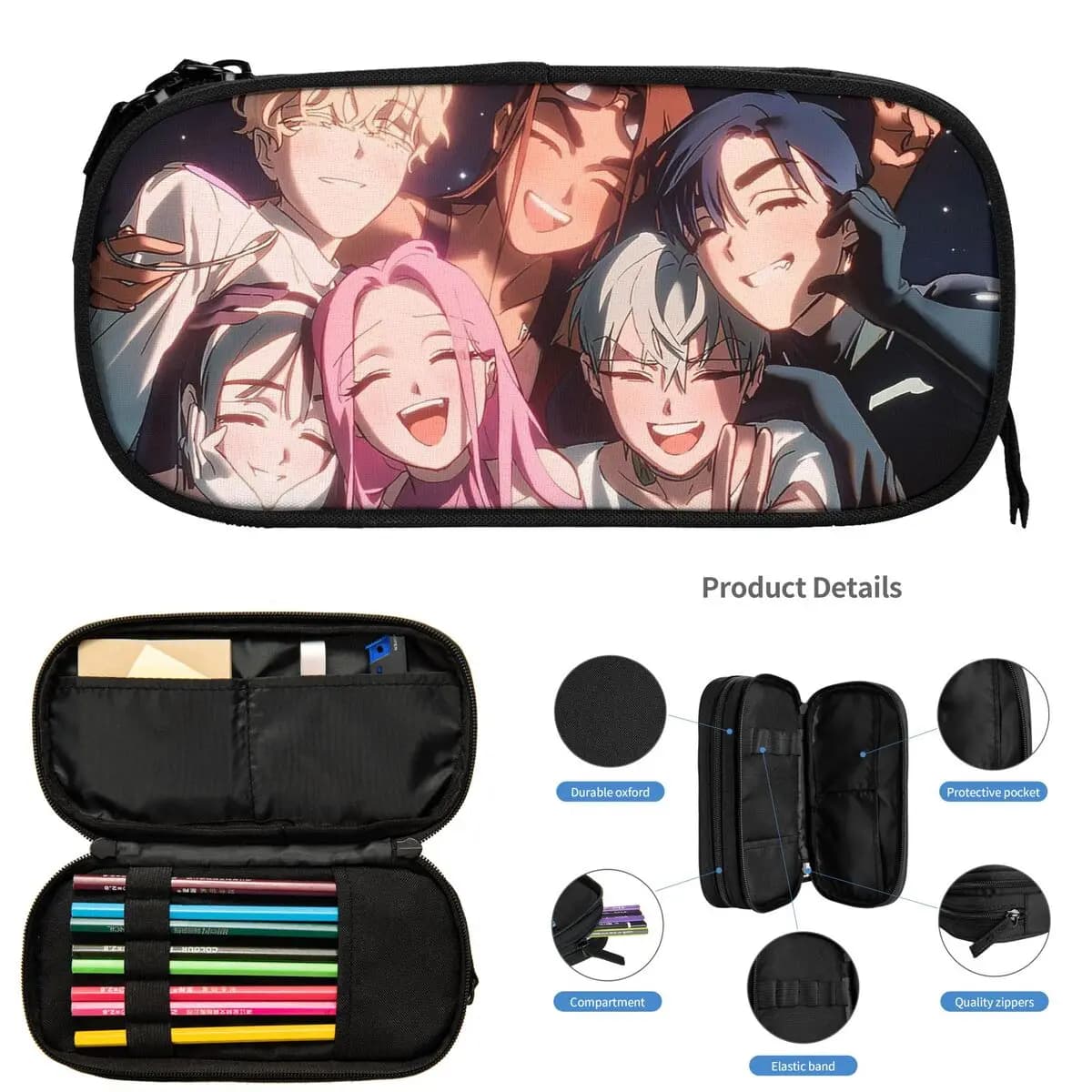 Astucci per matite Alien Stage Anime per studenti, regali, scatola per penne, astuccio per matite, astuccio per matite di grandi dimensioni