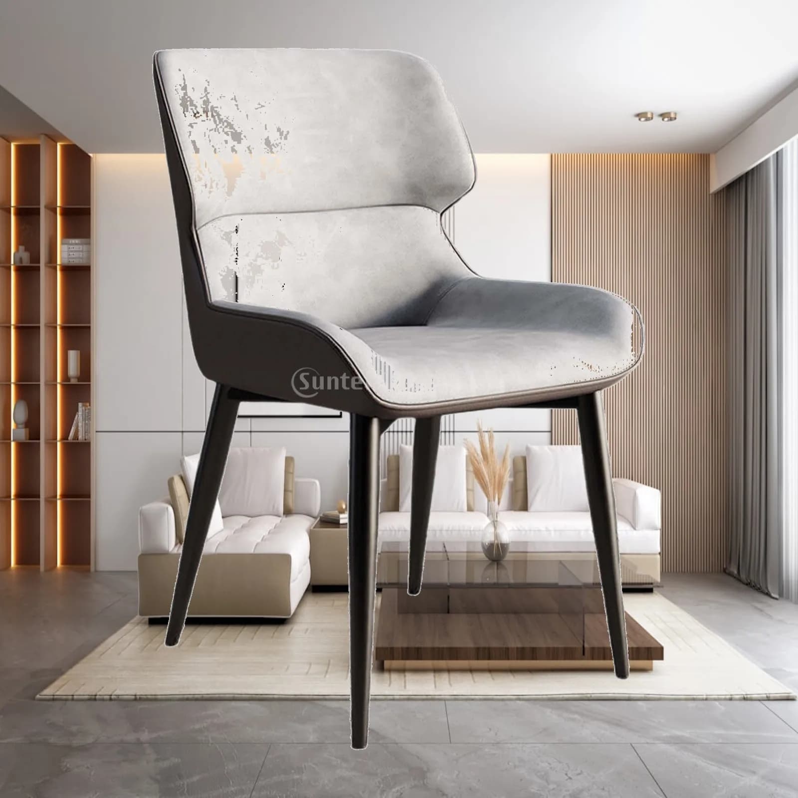 Sofa Chair Upholstered Comfortable with Metal Legs Leisure Chair for Office Waiting Room Living Room Fireplace Reception Room