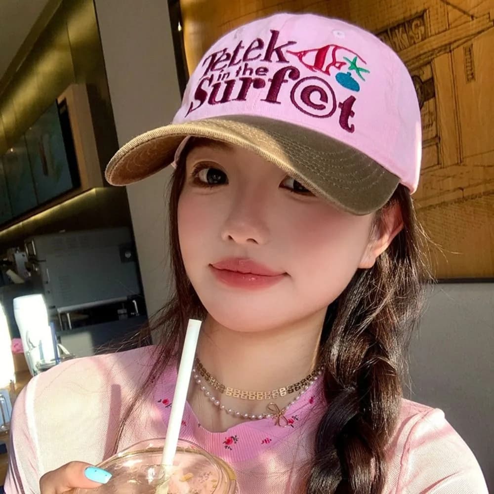 Embroidered Baseball Cap Sunshade Sun Protection Embroidery Letter Baseball Hat Sunscreen Hat Peaked Cap Sunshade Sun Hat