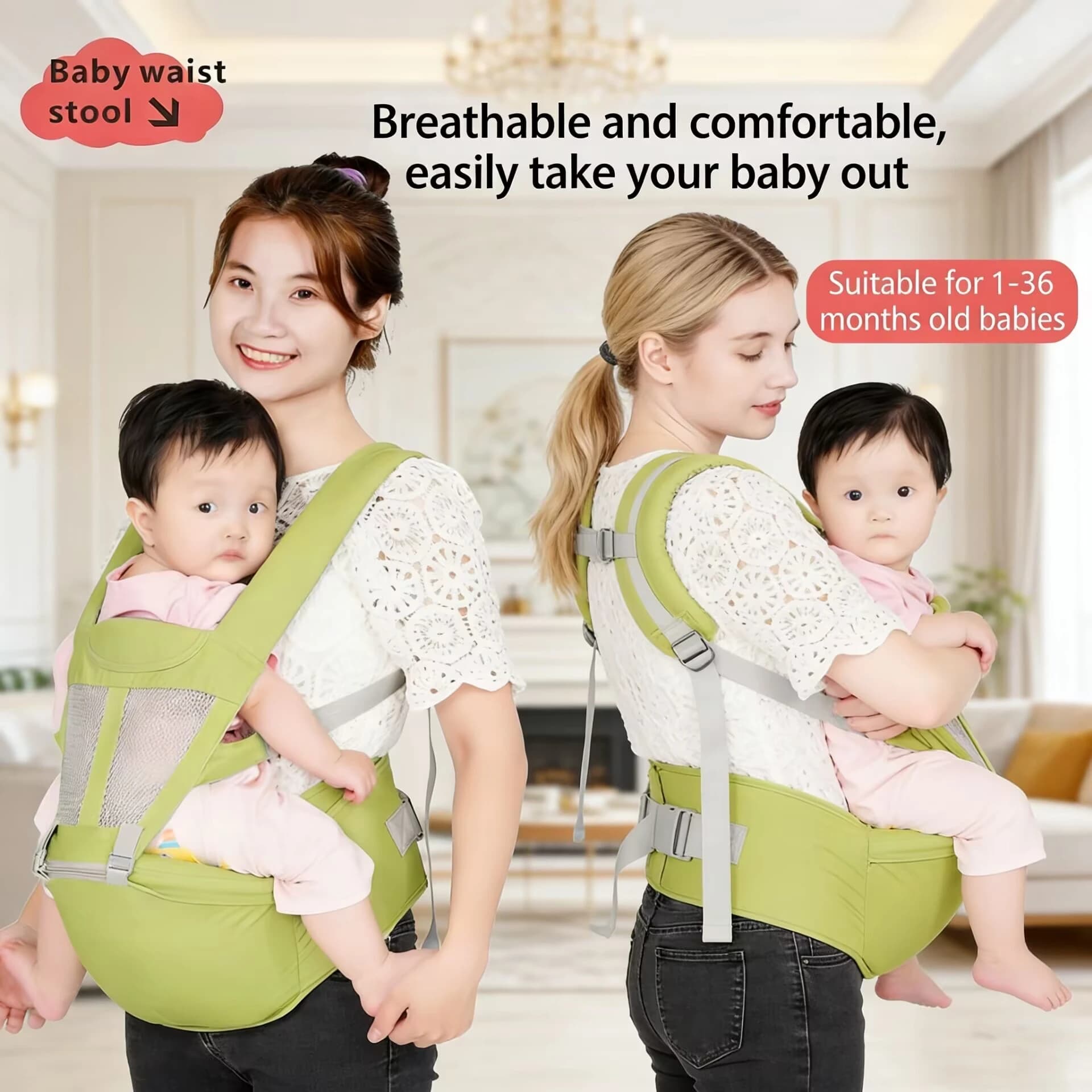 Ventilate Baby Carrier Sling Versatile for Seasons Multifunctional Shoulder Baby Carrier Multi-functional Baby Carrier Ventilate