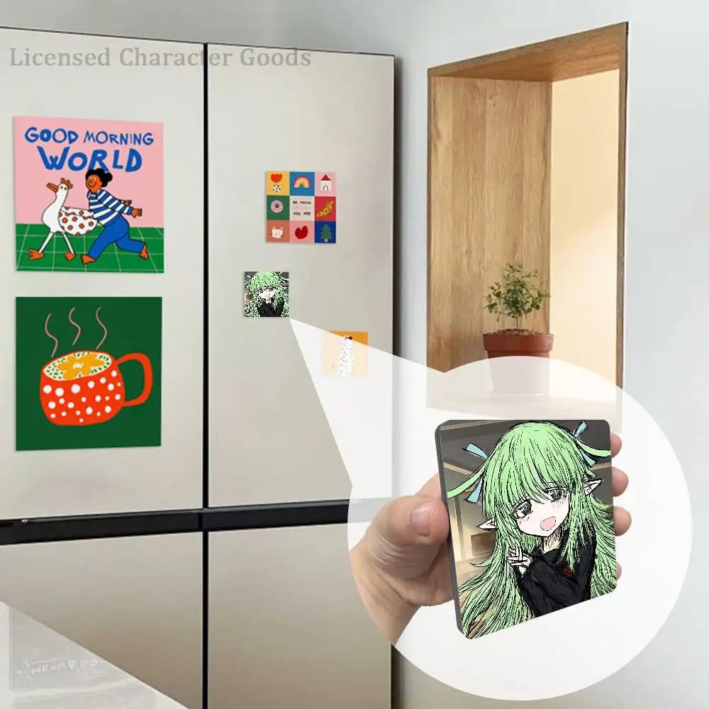 B-Black S-Souls Hood Leaf Node Refrigerator Magnets Square Tiles with Magnetic Sheets Printed for Decoration Collect 55mm