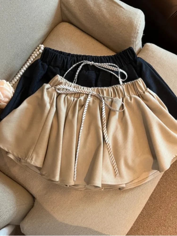 Summer Casual High Waist Design Sense Belted A-Line Skirt Women's 2026 New Versatile Spicy Girl Half-length Skirt