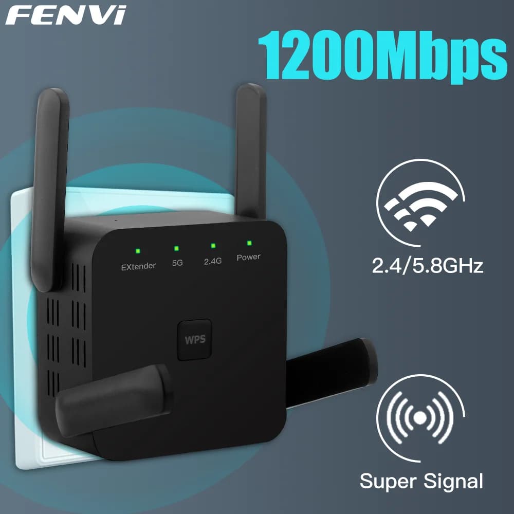 Fivi 5Ghz 1200Mbps ripetitore WiFi Router WiFi Extender amplificatore Dual-Band 2.4G/5GHz rete a lungo raggio ripetitore di segnale wi-fi AP