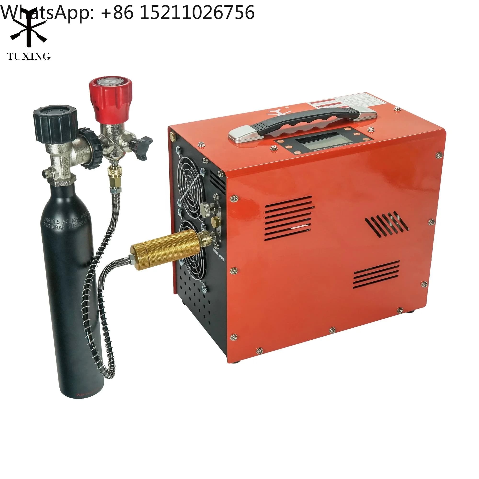 TUXING Manufacturer OEM Oil-Free Portable 4500psi 300bar 30mpa LCD Display 12v Snorkeling Fire Respiratory Air Compressor