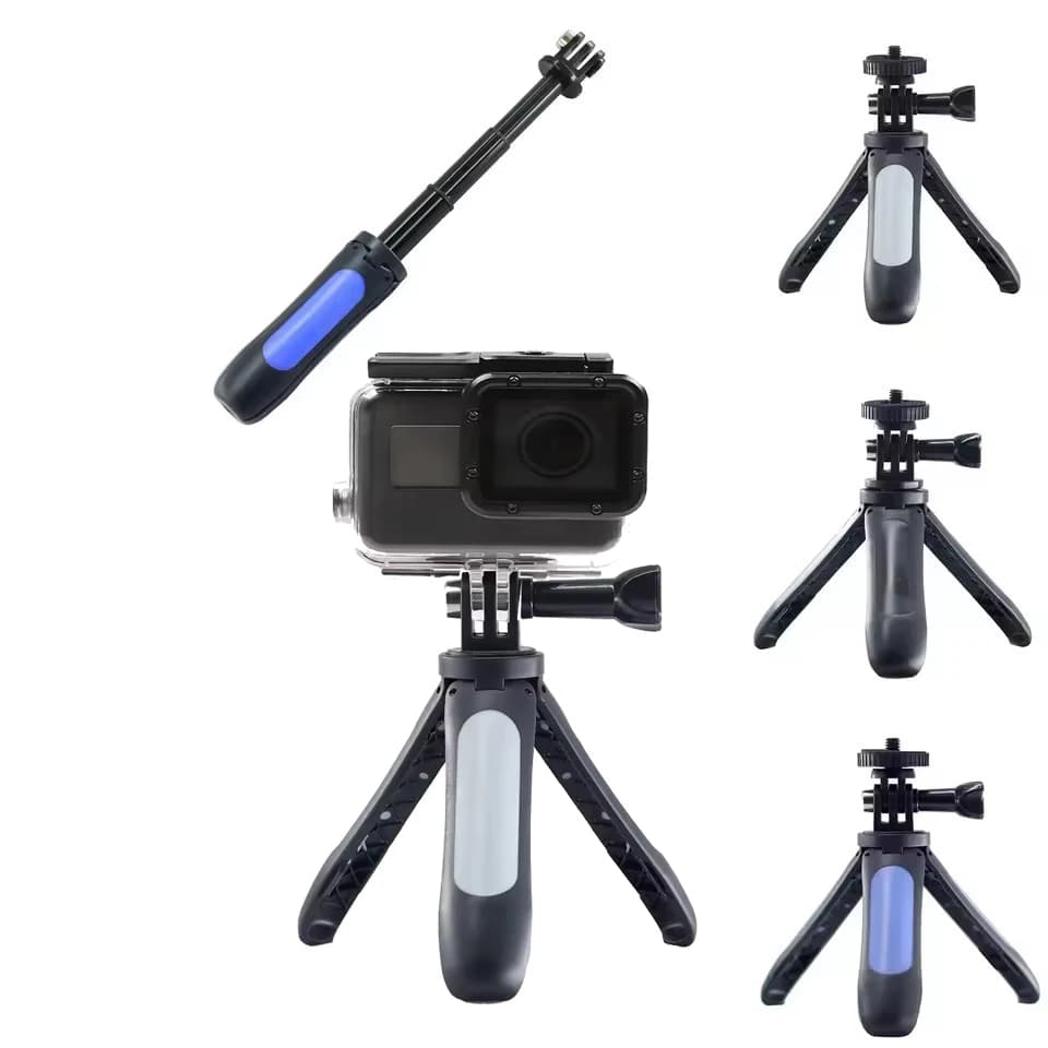 Mini treppiede portatile in metallo per selfie stick per fotocamera GoPro con asta di prolunga per riporre treppiede universale per formiche per la fotografia