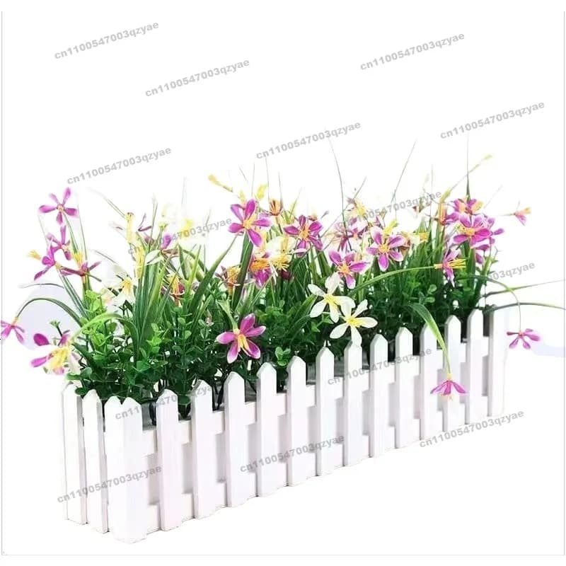 Artificial Flower Fake Flower Plastic Small Daisy Partition Green Plant Potted Plant Ornament Phalaenopsis Fence Flower Set