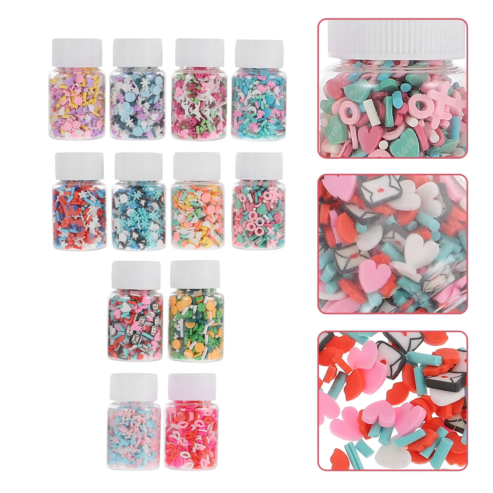 12 Pezzi Decorazioni Unghie in Argilla Morbida, Stile Cartone Animato Misto, Forniture Uniche Fai-da-te per Nail Art, Ciondoli in Argilla Polimerica, Ornamenti per Manicure di Tendenza