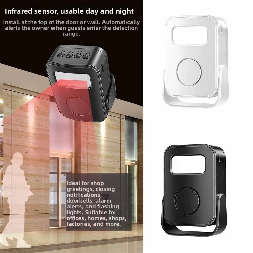 Sensore a Infrarossi Intelligente per Campanello di Benvenuto con Funzione di Registrazione, Sensore Wireless per Porta, Allarme con Rilevatore di Movimento PIR Smart