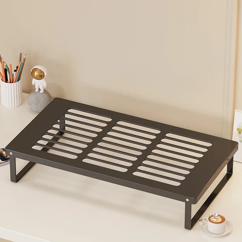 Back Support for Desk Monitor, Table Organizer, Metal Square Base, Lifted Platform, Home and Office Storage Rack
