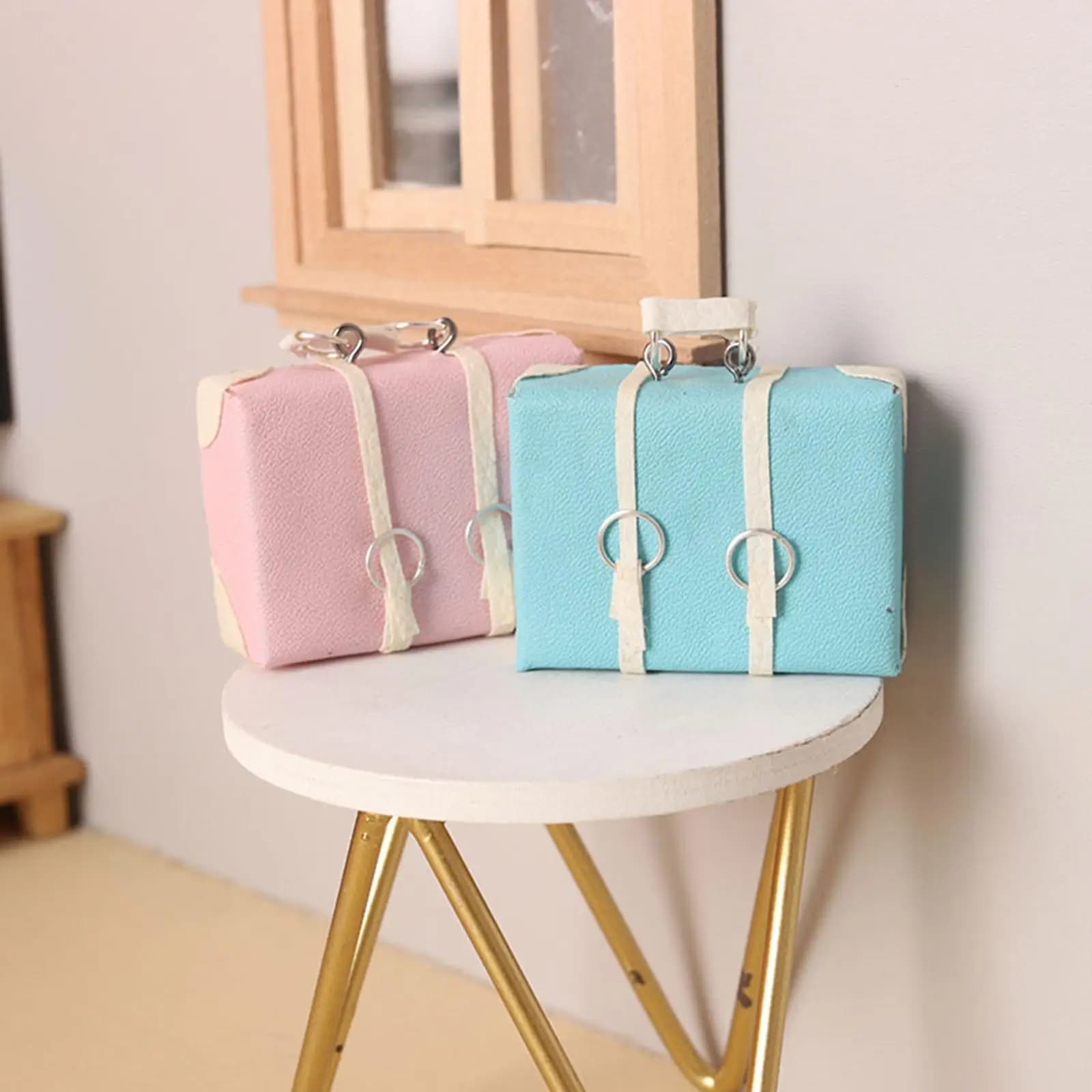 Scatola Portaoggetti in Legno in Miniatura Scala 1:12, Accessorio per Casa delle Bambole, Decorazione per Camera da Letto e Soggiorno