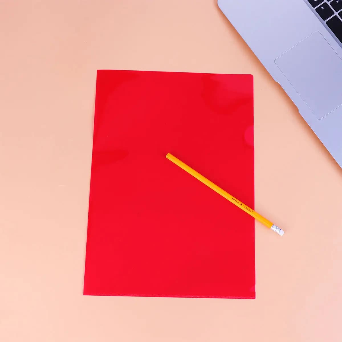 20 pagine trasparenti in plastica per cartelle documenti, formato A4, a forma di L, leggere e impermeabili, per ufficio e scuola