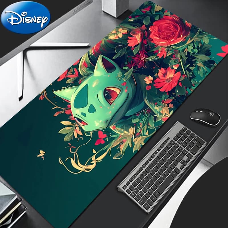 Hot Anime Mouse Pad Pokemon Bulbasaur Computer Gaming Desk Mat Keyboard Mouse Mat Oversized Mousepad Gamers Decoracion Desk Mat