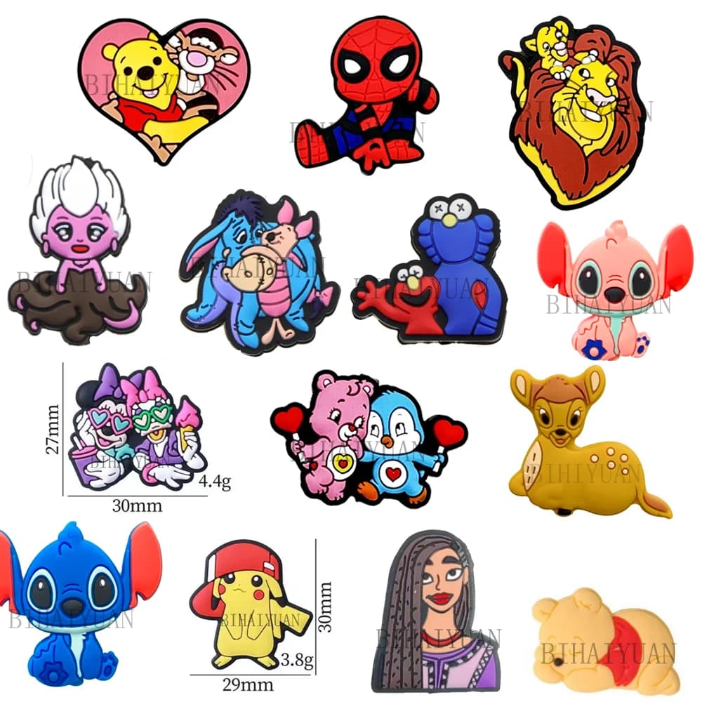 10 pezzi Stitch Minnie mouse Winnie perline focali in Silicone per gioielli che fanno accessori fatti a mano con penna a catena per capezzoli fai da te