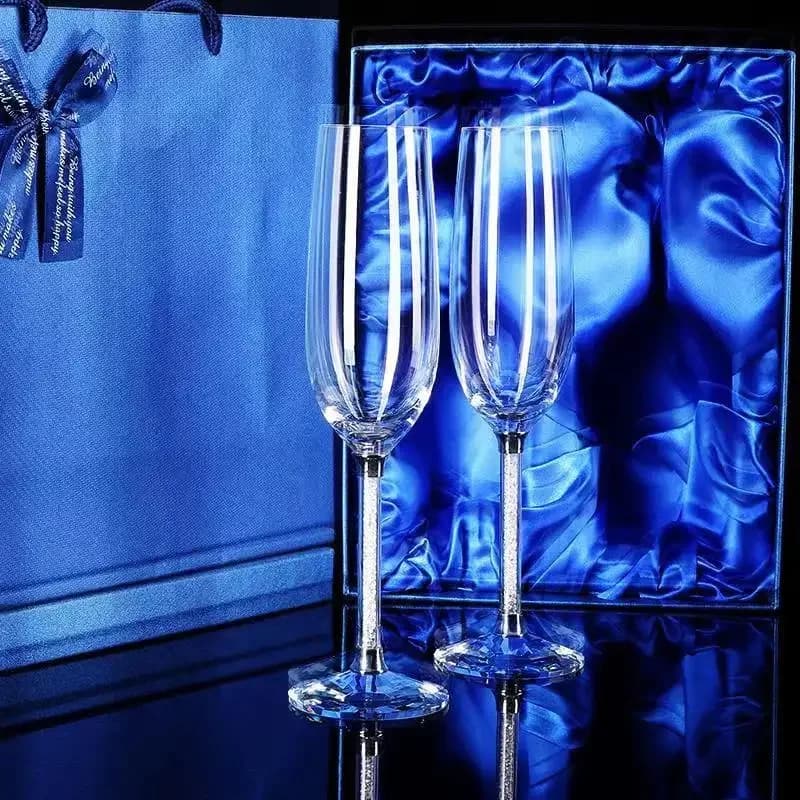 Bicchiere da vino da sposa creativo, tazza unica, flauti da Champagne, regalo per feste cristallino, bicchiere da tostatura, anniversario di cristallo calice