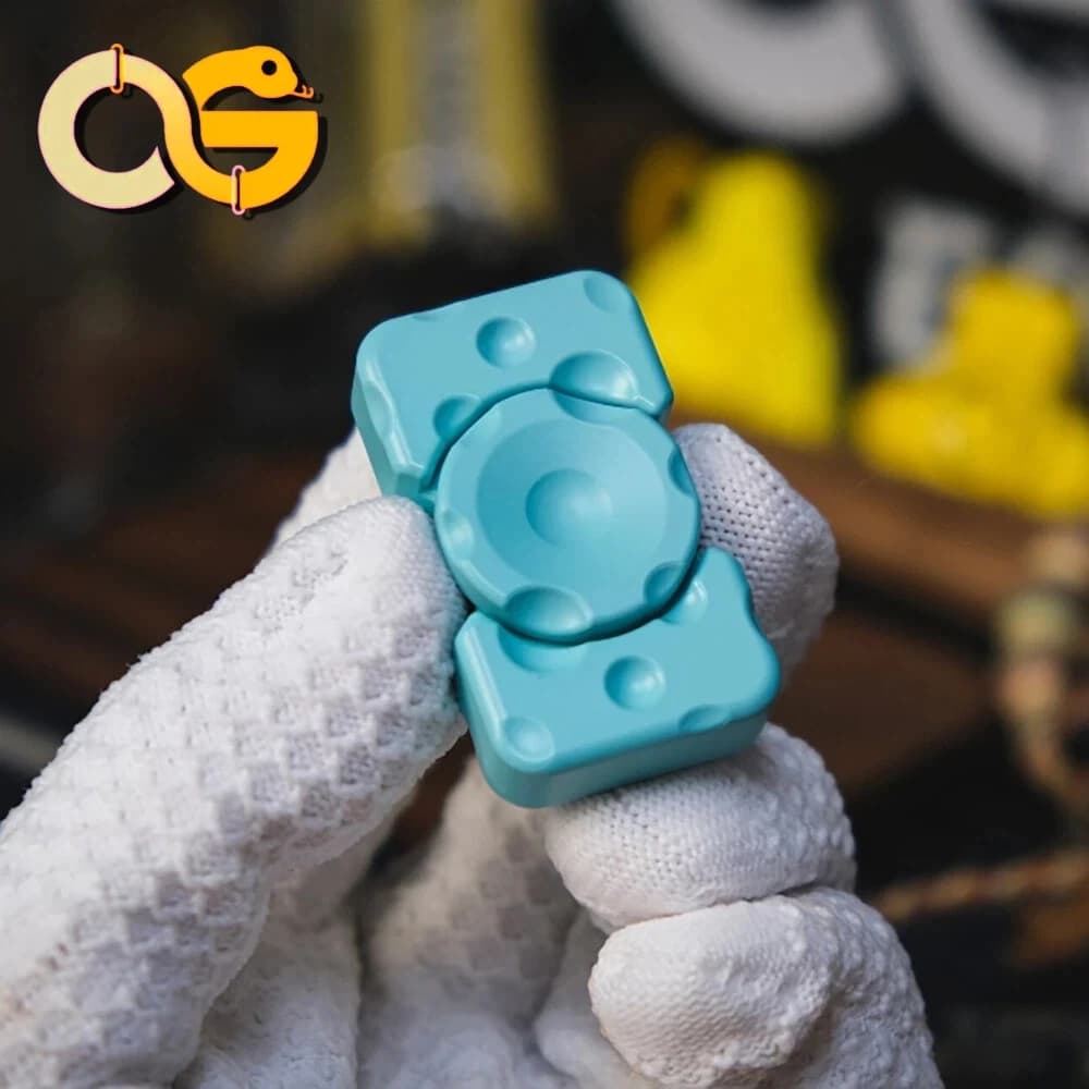 OSEDC Cheese Two-Bladed Fidget Spinner, Giocattolo Antistress con Sensazione di Controllo, Fidget Spinner per Adulti in Acciaio Inossidabile