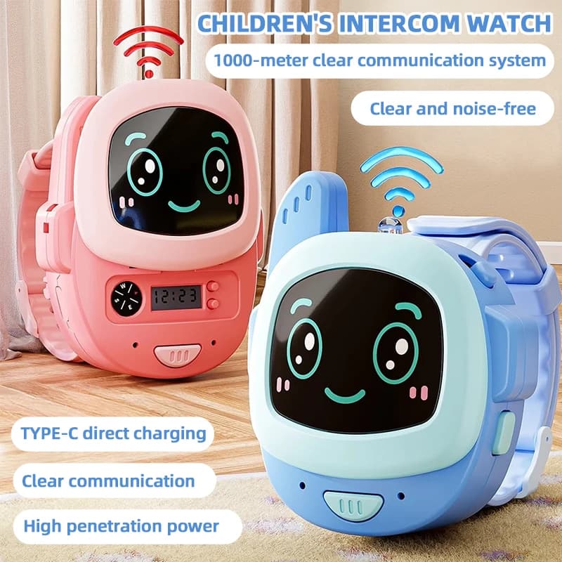 Orologio-Telefono 2in1 per Bambini con Cover Scorrevole, Luce LED Multifunzione, Chiamata Vocale Wireless, Giocattolo Interattivo per Genitori e Bambini