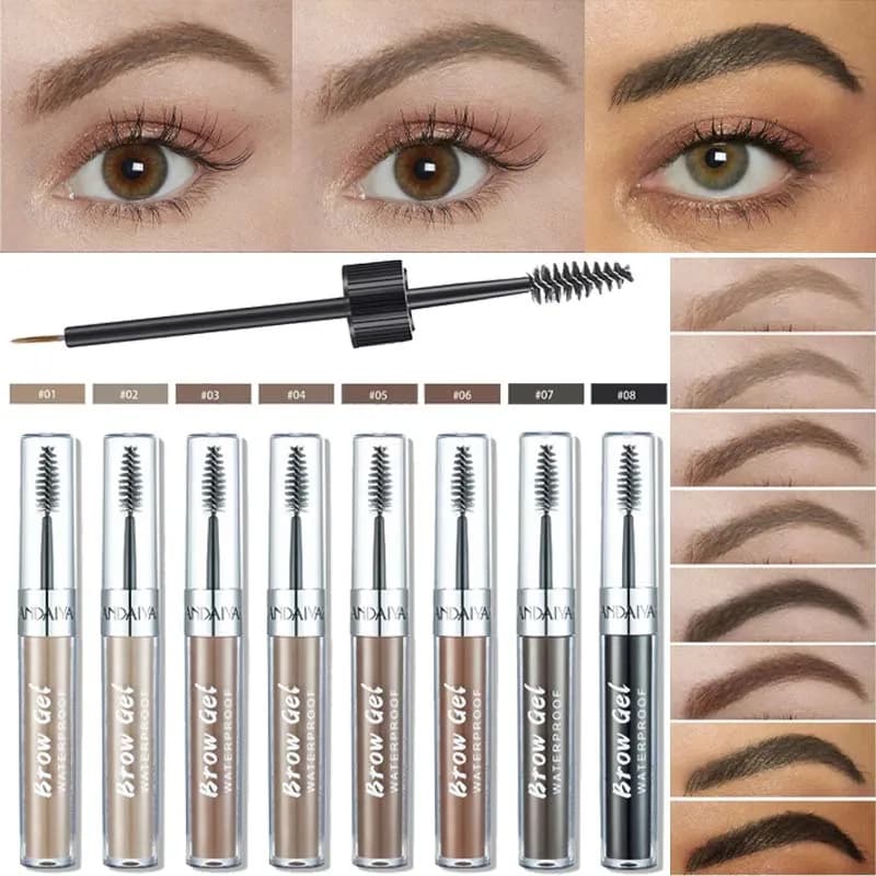 Gel crema liquido per sopracciglia 8Colors, impermeabile, resistente alle sbavature, tinta per sopracciglia effetto tatuaggio, doppia punta con pennello mascara per sopracciglia
