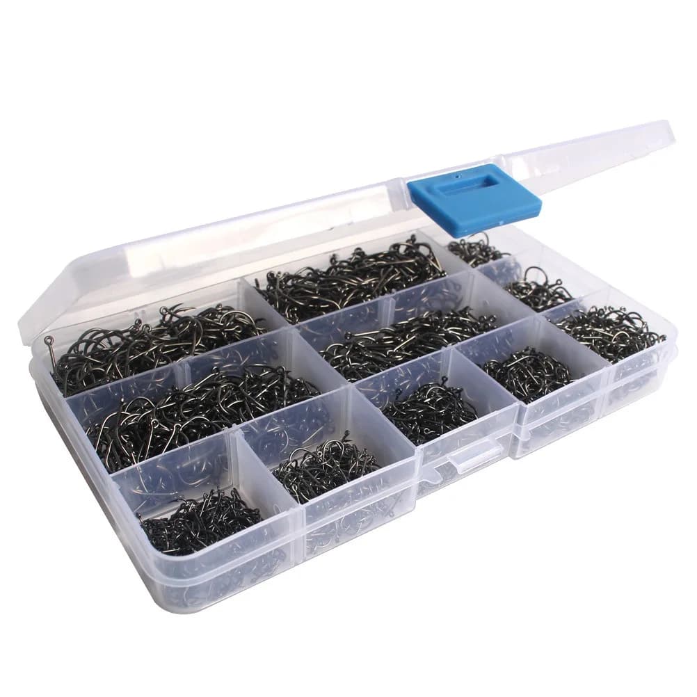 1600 Pieces/Scake Fishing hooks Steel Coal, Robust and sharp, Model Circle Silver 3 # -12 # Jig Barbed Fishing: Artificial Fishing Esca