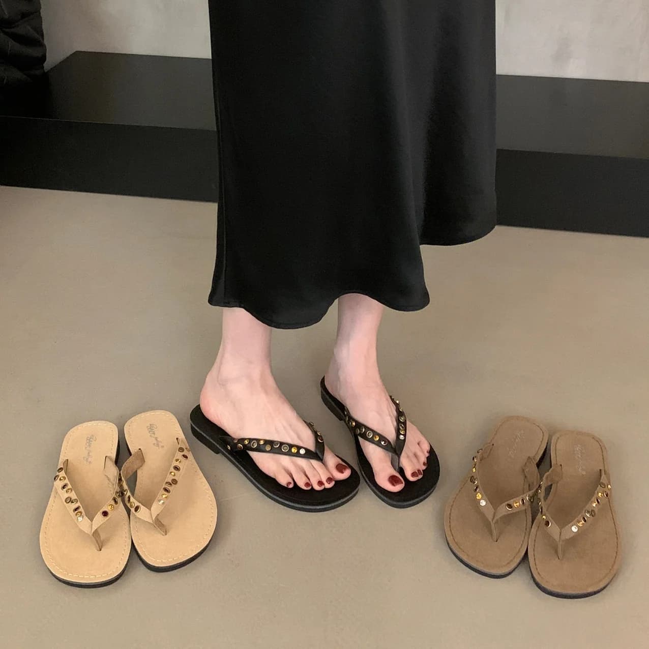 Bailamos 2026 Ciabatte da Donna con Tacco Basso, Sandali Estivi Open Toe, Scarpe Morbide da Esterno, Infradito da Spiaggia Mujer