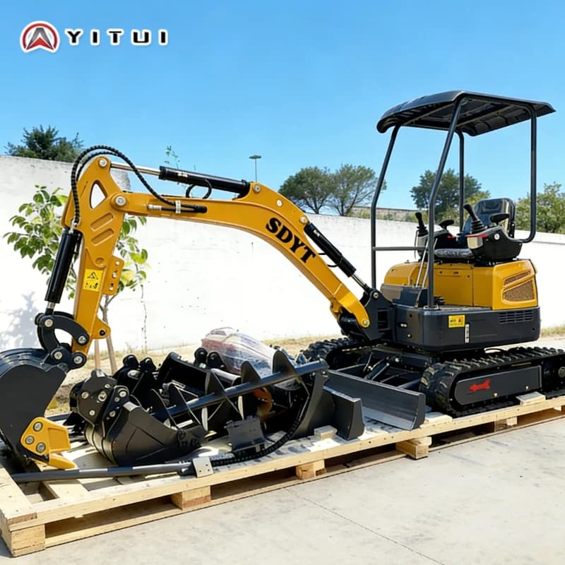 Model 2026 Factory Price Excavator Compact by 2.0 Ton with Air Conditioning and Heating, Locked Cabin, Motor Kubota Customizable