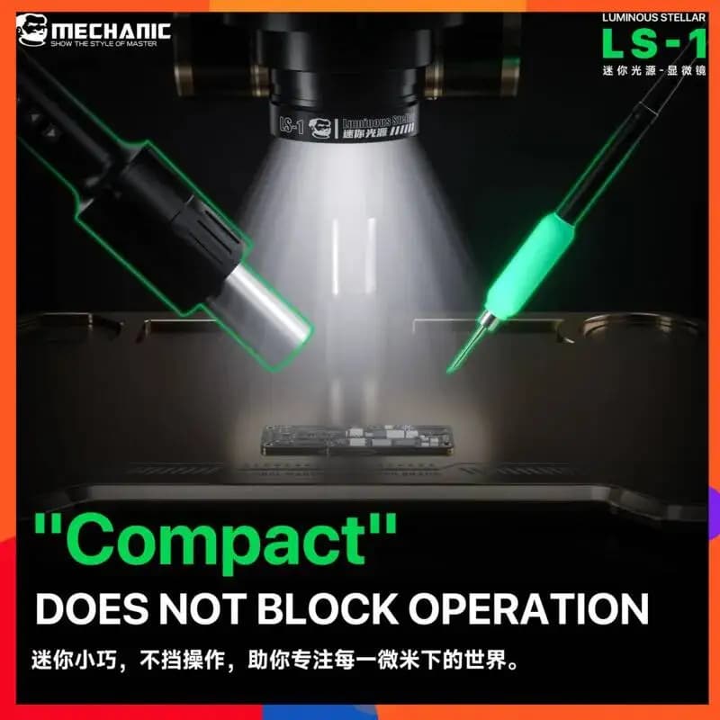 Illuminatore a LED COB per Microscopio MECHANIC, Anello Luminoso Antipolvere e Antiolio per Ispezione PCB e Riparazione Schede Madri di Telefoni