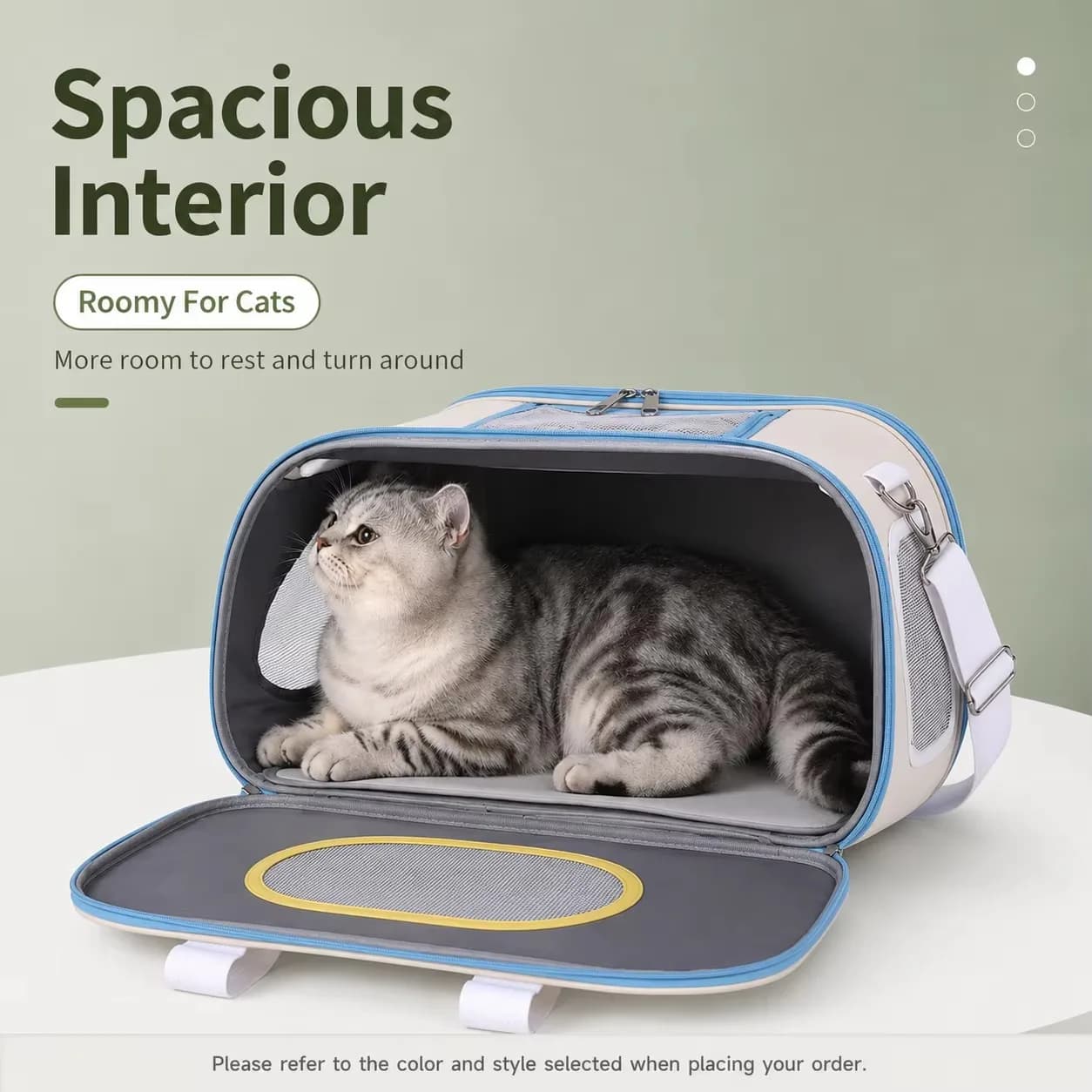 Breathable Cat Travel Carrier Large Capacity Foldable Pet Tote Bag With Top Opening Storage Pocket For Kittens Puppies Car Trips