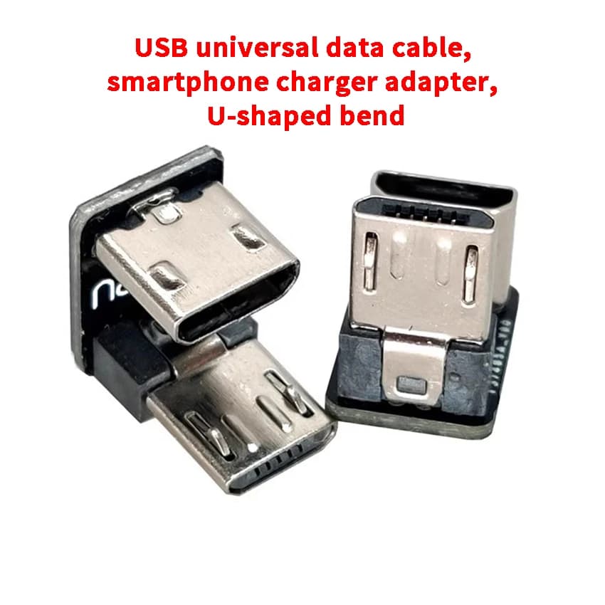 UP and DO Adattatore per caricabatterie per smartphone con cavo dati universale micro USB per telefono Android con curvatura a U da 90 gradi