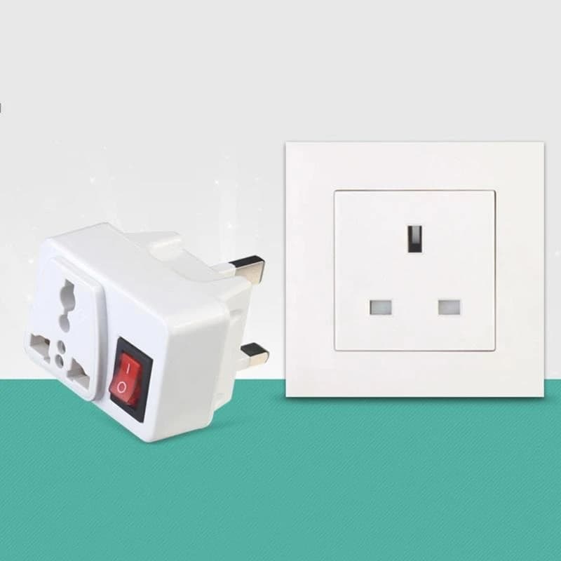 LXAF 6A UK Universal White Electrical Adapter Wall Socket Travel Portable Extension Outlet Converter Plug Socket with On / Off