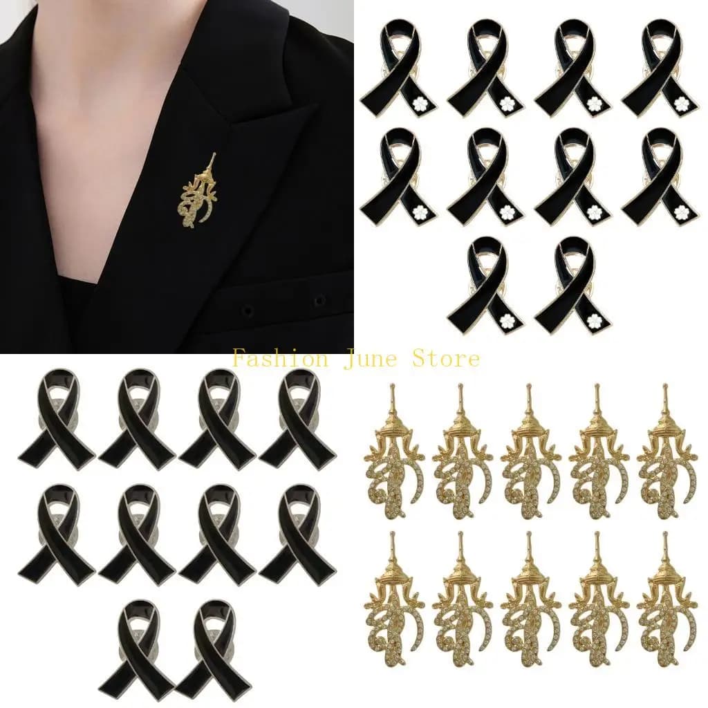 N5KA Elegant Alloy Butterfly Bows Pin Accessories For Jackets Scarf Or Bag Decoration