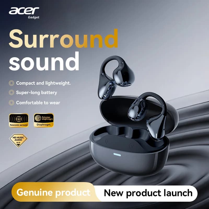 Auricolari TWS da Gaming Acer OHR629 Bluetooth 5.3 a Bassa Latenza, Batteria a Lunga Durata 5.6H, Microfono ENC, Cuffie Wireless per Gamer