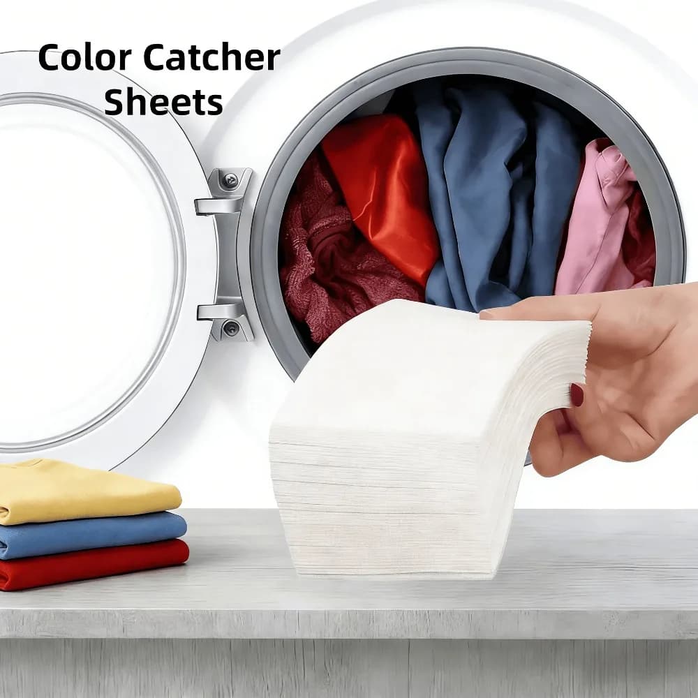 Foglietti Antimacchia per Bucato, Foglietti Absorbenti a Nido d'Ape Disposable for Mixed Washing, Prevents Color Infiltration in Clothes