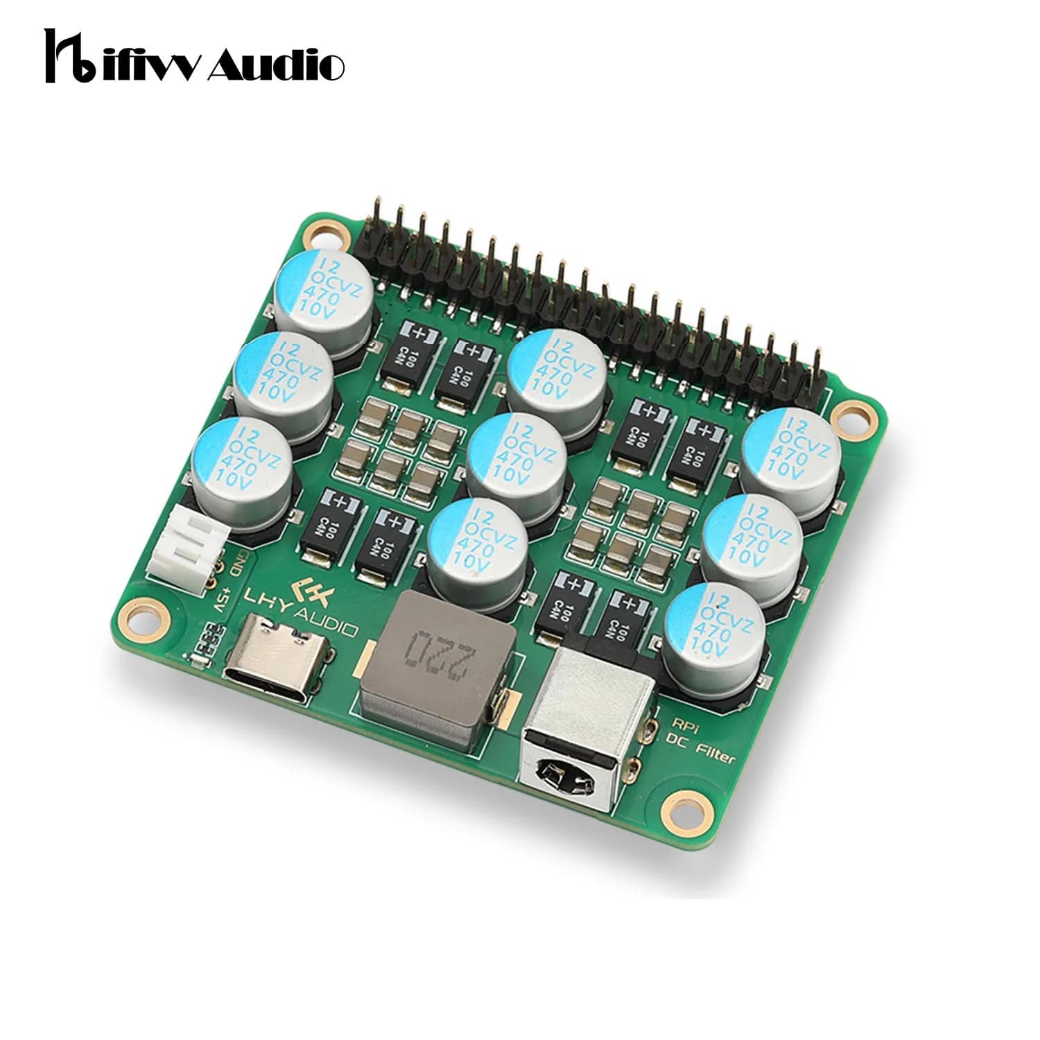 Raspberry Pi4/5 Dedicated DC Power Filter Cleaner Card HiFi Amplifier Noise Reduction Audio Card Expansion Module Upgrade