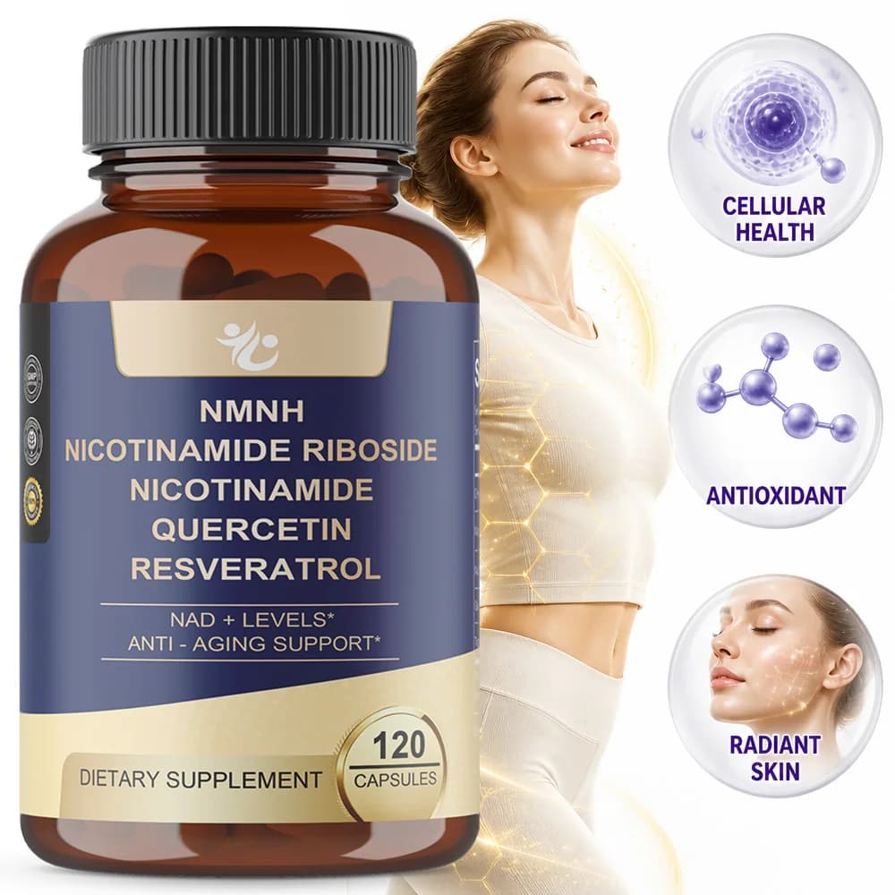 NMNH 500mg, Premium NMN Alternative Supplement W/Vitamin B3, Quercetin, Trans-Resveratrol, for Skin Cell, Anti-Aging & Energy