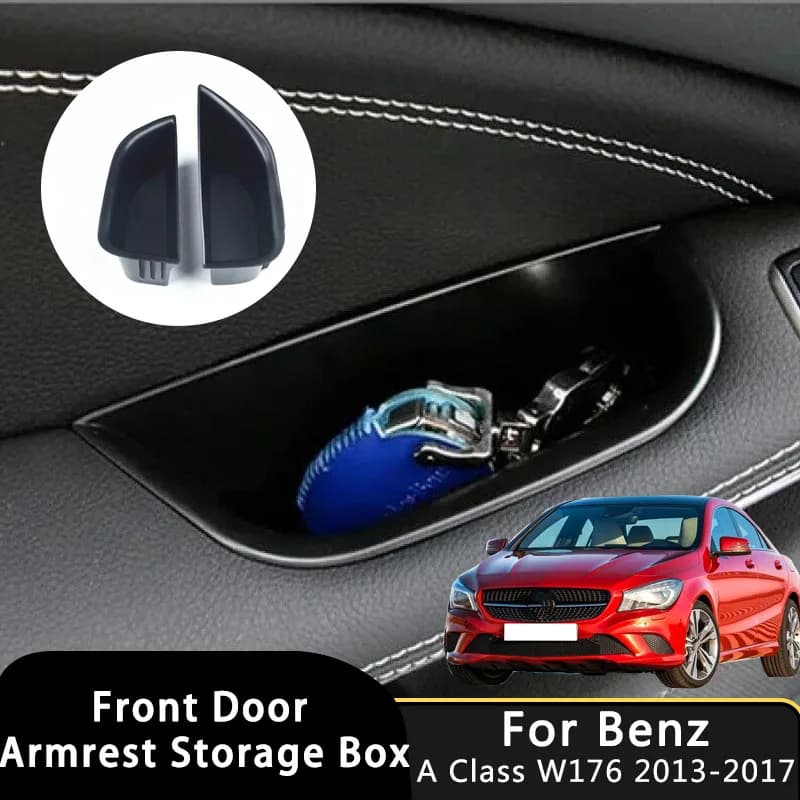 2 pezzi porta anteriore auto bracciolo scatola di immagazzinaggio organizzatore contenitore supporto per Benz A CLA GLA classe W176 X156 C117 X117 accessori auto