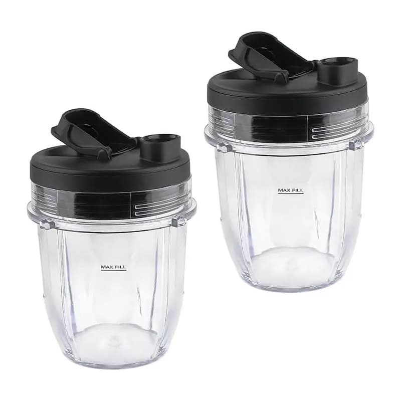 M04K 2 Pack Replacement Parts 12Oz Cup With Lid For Ninja BL450 BL640 BL680 Replacement Juice Container Blender Accessories
