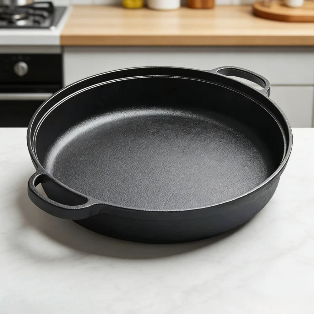Grilled pan with Handle, Roasted Plate Fund for Frying Steaks, Bread, Pizza, Open Kitchen, Camping Equipment