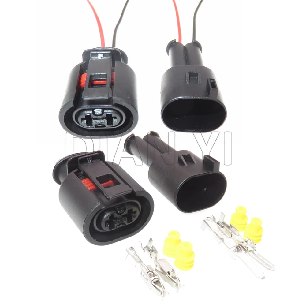 1 Set 2 Way Auto ABS Pump Front Wheel Sensor Wire Connector AC Assembly 357973332 357973202 6N0927997A Car Replacement Socket