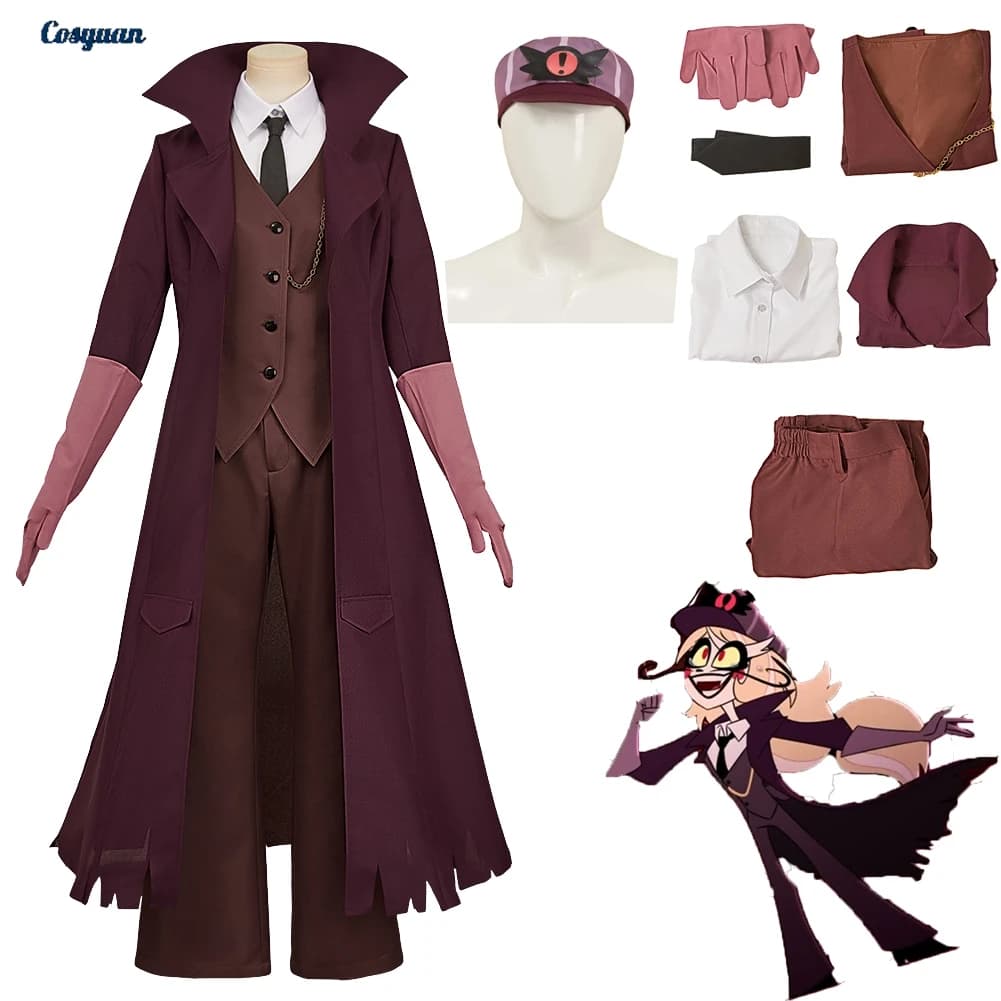 TV Hell Inn Cosplay Charlie Morningstar Top Pantaloni Cappello Panno Festa Travestimento Berretto Gioco di ruolo Costume di Halloween Abiti di Carnevale Abiti