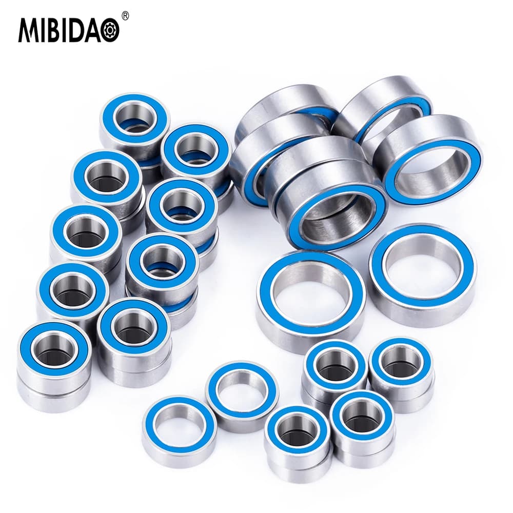 MIBIDAO 36PCS Kit cuscinetto a sfere sigillato in gomma per 1/16 Mini Slash E-Revo Summit Rally RC aggiornamenti per auto accessori per parti