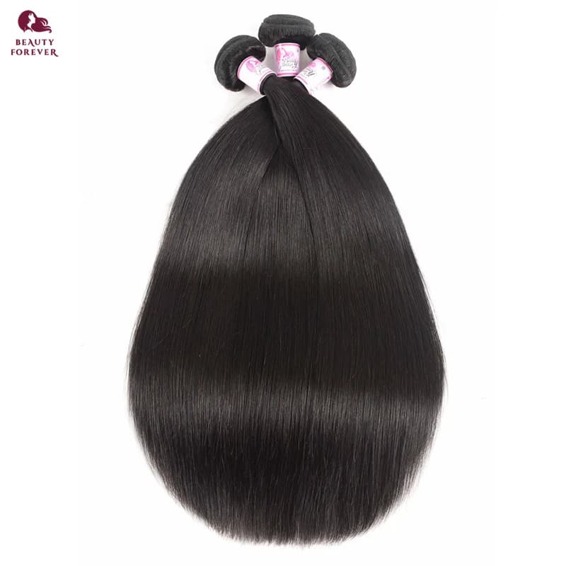 Beauty Forever 3 Bundles Straight human hair pattern Grade 12A Human hair textures Brazilian raw virgins not 100% treated